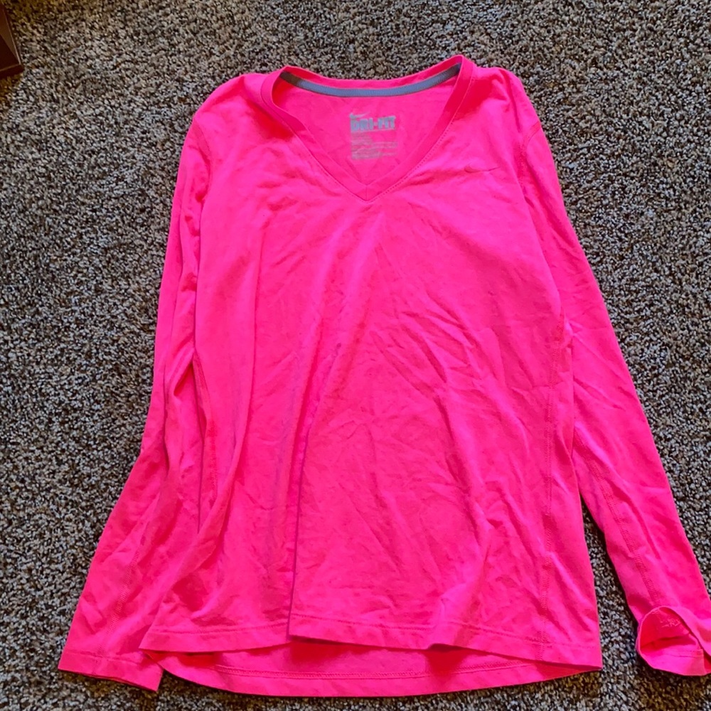 Nike Pink Dri-Fit long sleeve shirt
